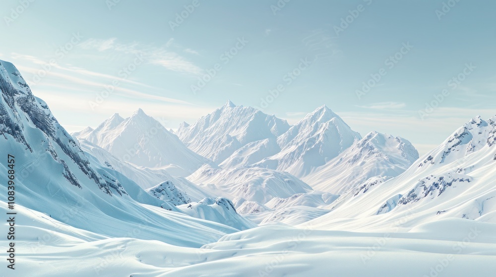 Obraz premium snow covered mountains with ski slope. ai generative.