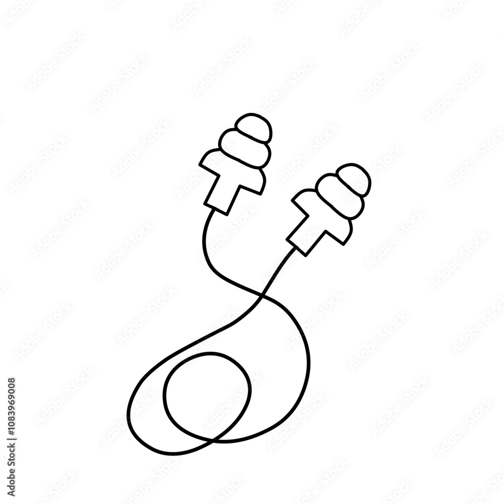 Fototapeta premium Earplug Line Icon 