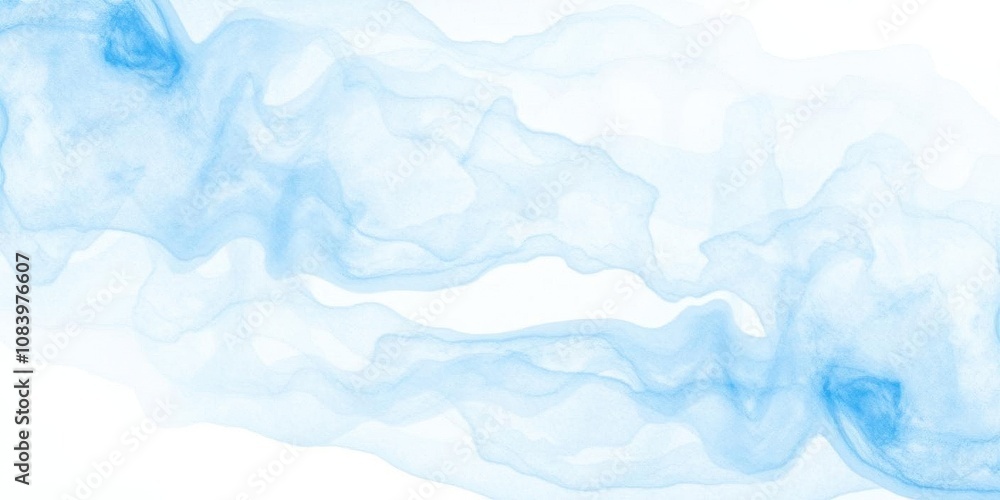 Fototapeta premium Abstract light blue watercolor background with soft, flowing brush strokes resembling gentle waves, artistic, background