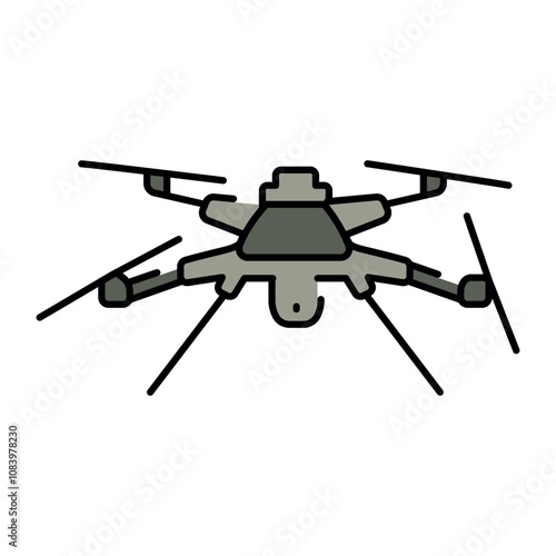 Kargu (Turkey) line color icon. Barrage munition (kamikaze drone) for rapid attacks.