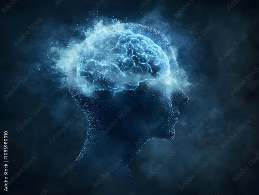 Obraz premium Illustration of an Abstract Brain, Mind, and Consciousness