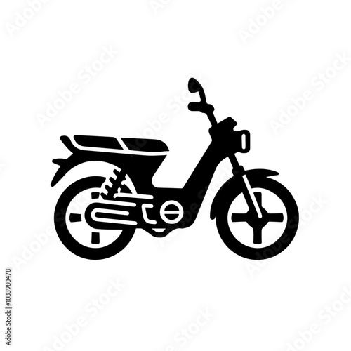 Classic Motorcycle Silhouette Vector – Vintage Bike Design with Retro Style for Iconic Transportation Art Projects