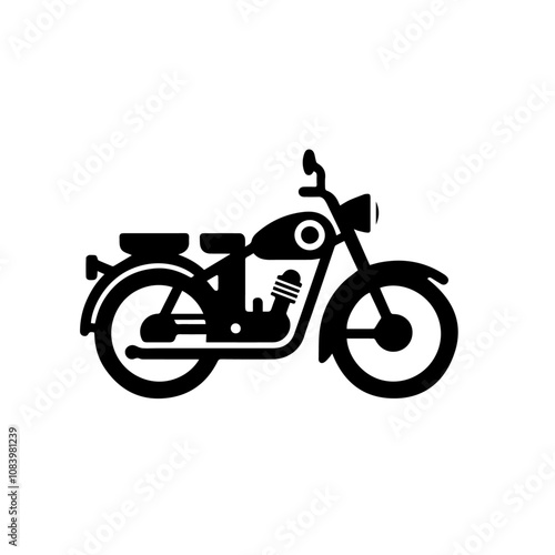 Classic Motorcycle Silhouette Vector – Vintage Bike Design with Retro Style for Iconic Transportation Art Projects