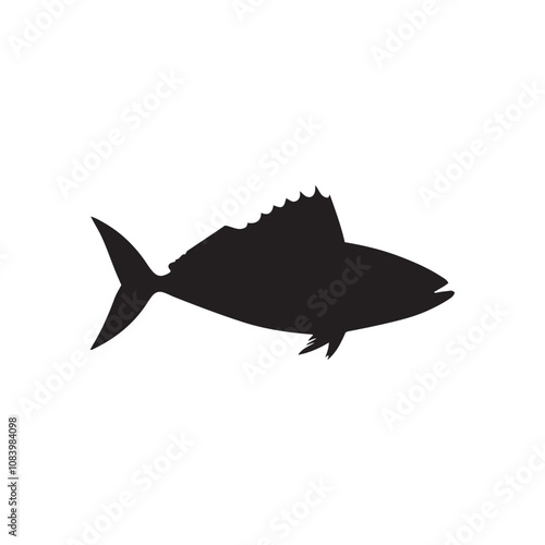 Mackerel fish silhouette vector on a white background