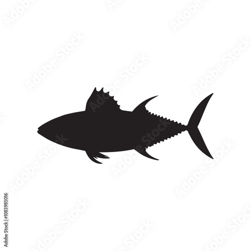 Mackerel fish silhouette vector on a white background