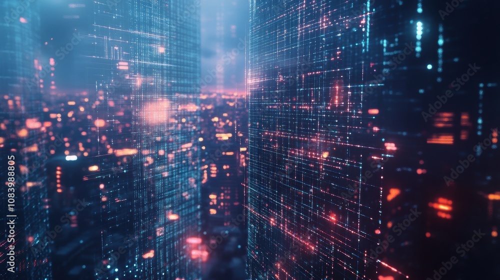 Obraz premium Digital Cityscape.