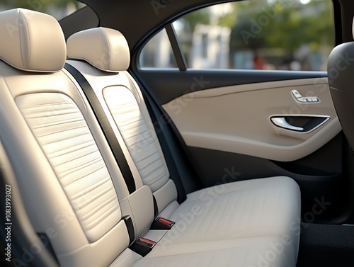 Wallpaper Mural Detailed 3D render of leather seats inside luxury rental car Torontodigital.ca