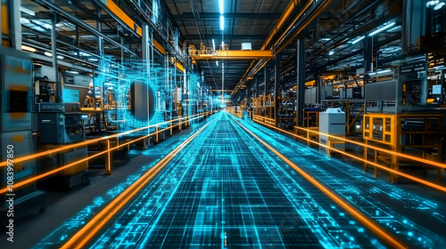 Illustration - Smart Factory Automation Industry 4.0 Digital Transformation