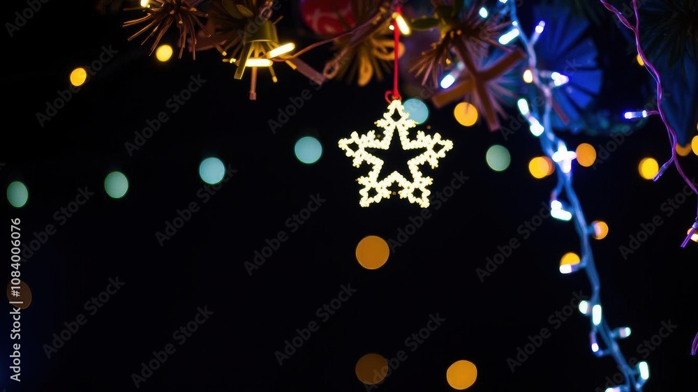 Fototapeta premium Cluster of string wired bulbs glowing against a white backdrop, decoration, electricity, illumination