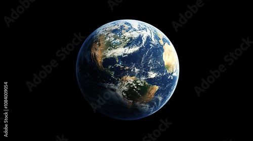 Stunning Realistic Earth Globe on Black Background Illustrating Geography, Oceans, Continents, and Natural Features in High Definition for Educational and Creative Use