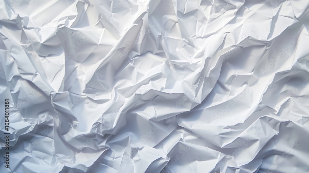 Fototapeta premium white crumpled paper background texture pattern overlay