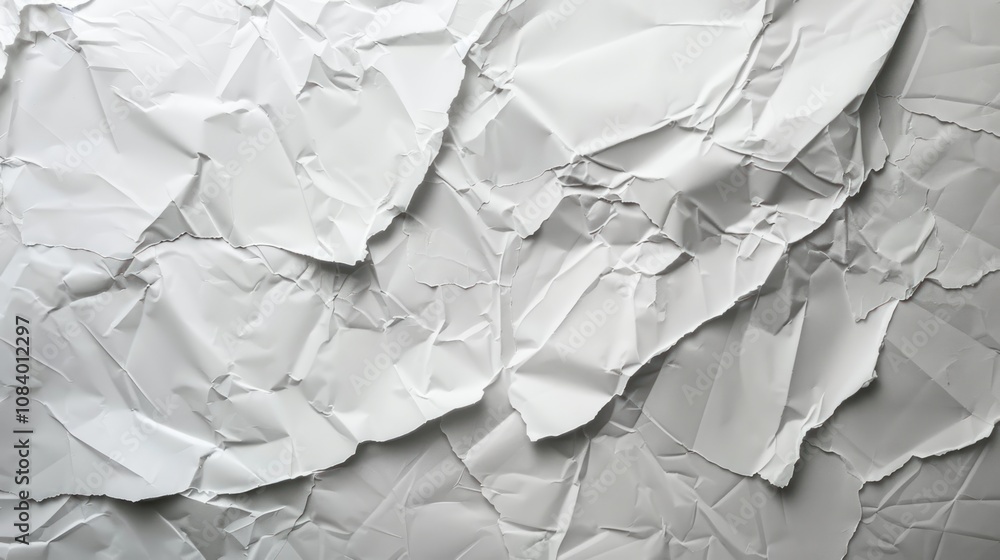 Obraz premium white crumpled paper background texture pattern overlay