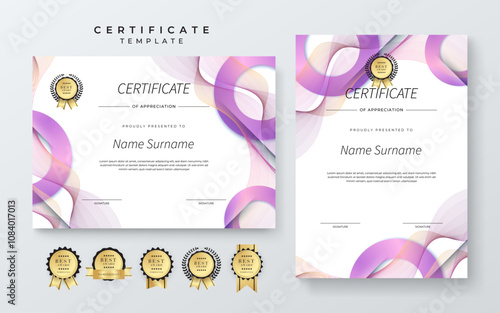 Modern Certificate Template with Colorful Design Elements