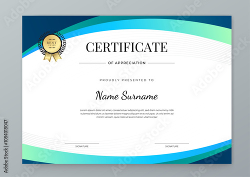 Modern Certificate Template with Colorful Design Elements