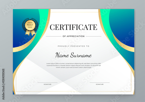 Modern Certificate Template with Colorful Design Elements