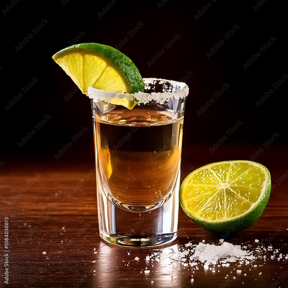 Fototapeta premium Tequila Shot with Lime