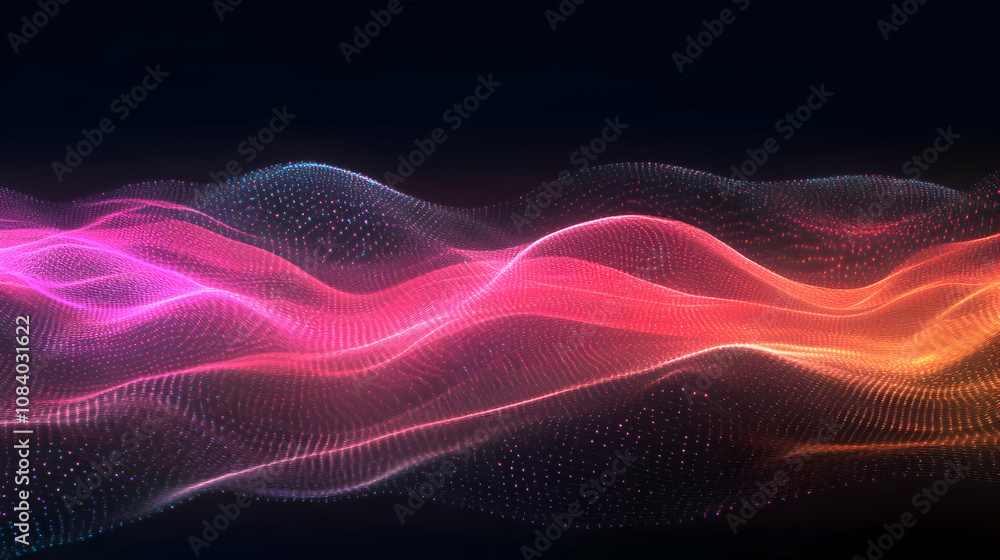 Fototapeta premium Abstract Background: Pink and Orange Wave