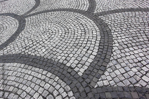 Cobble roadway circular shapes