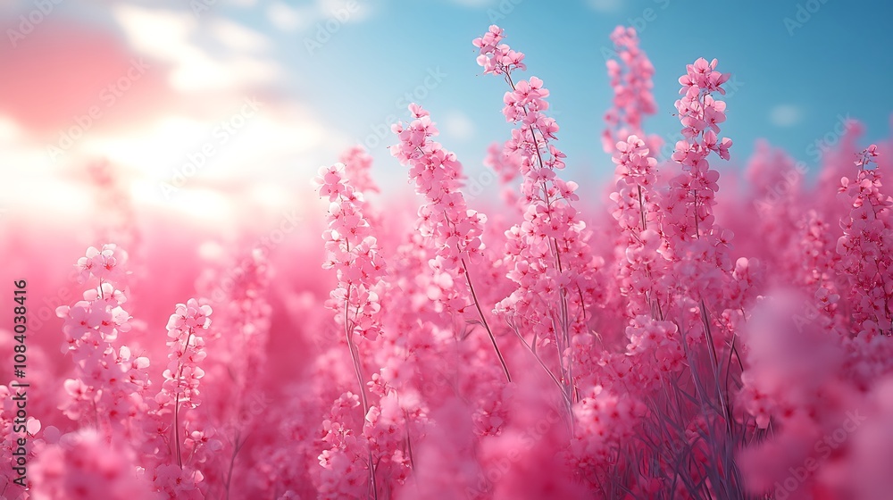 Obraz premium Baby's breath pink flower garden nature scenery wallpaper images