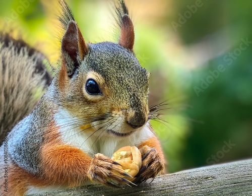 Una ardilla Una ardilla en el bosque, en primer planoen el bosque, en primer plano