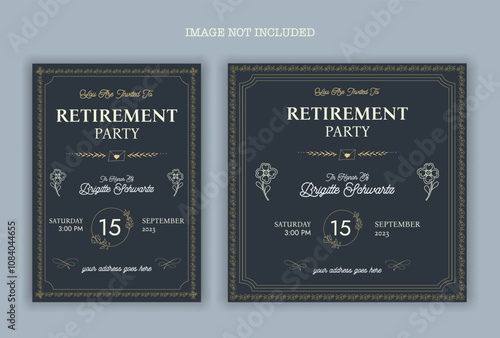 Happy retirement party invitation flyer design 