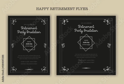 Happy retirement party invitation flyer design 