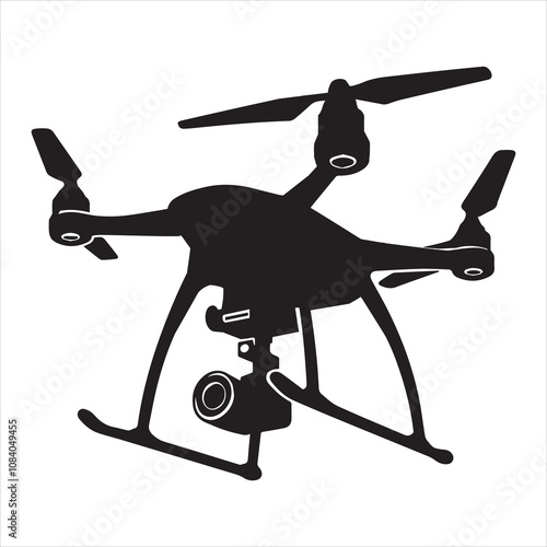 Drone Silhouette Clipart - Drone  Vector Design Illustration