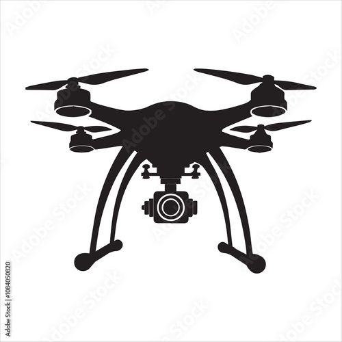 Drone Vector Art - Drone Silhouette Clipart for Design Project