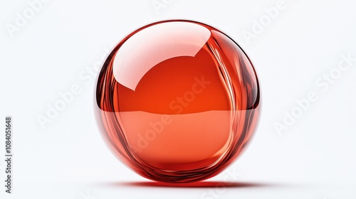 Glossy translucent red glass orb with smooth reflective surface and subtle gradient on white background Free Download Glossy translucent red glass orb with smooth reflective surface and subtle gradient on white background - GFXLoad