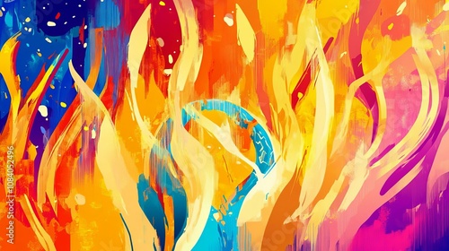 Captivating Abstract Representation of Fiery Emotions and Vibrant Energy