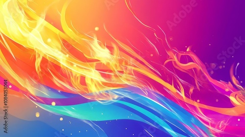 Vibrant Abstract Waves: A Dynamic Colorful Background for Creative Projects
