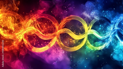 Vibrant Threads of Color: An Abstract Exploration of Flowing Energy and Emotion