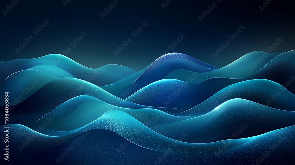 Obraz premium Abstract background with blue lines and waves