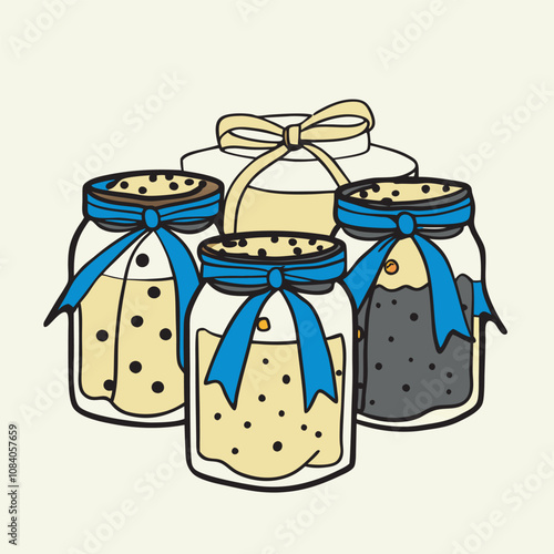 set of jars with jam