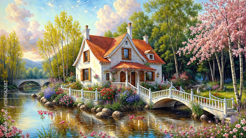 Oil painting on canvas summ...