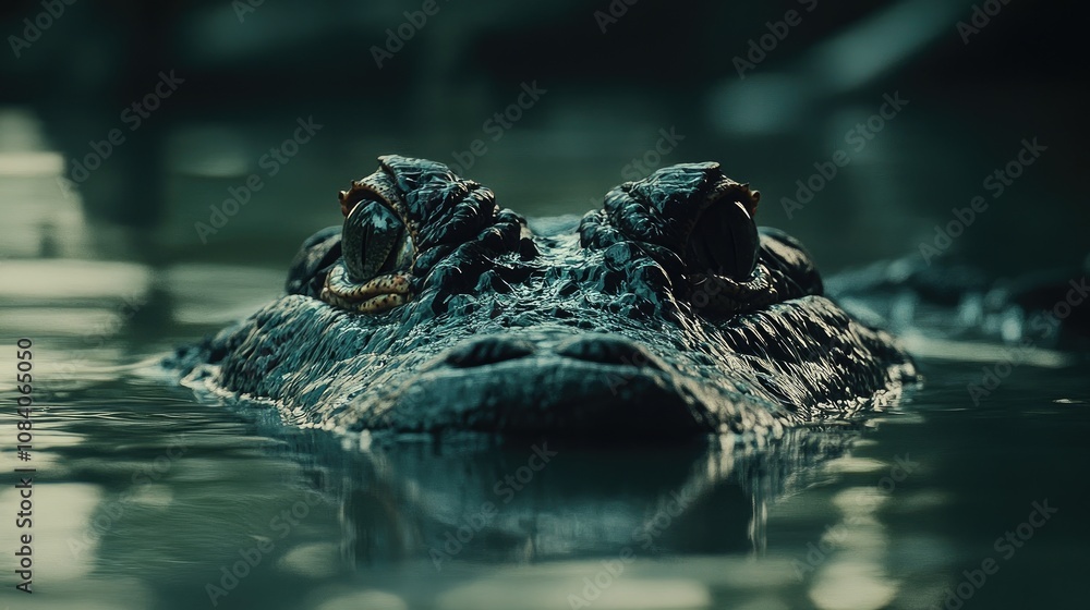 Obraz premium Crocodile Lying at Water's Edge in Cayman Islands