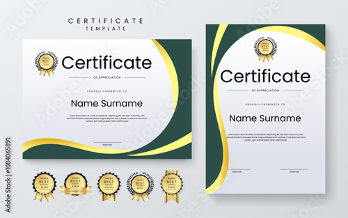 Canvas-taulu Colorful Certificate Design Template With Award Badges