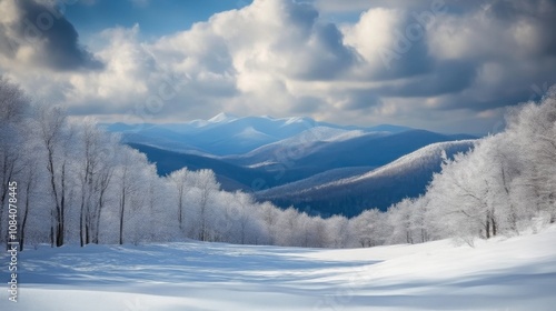 Wallpaper Mural Snowy Mountain Range Landscape - Winter Wonderland Torontodigital.ca