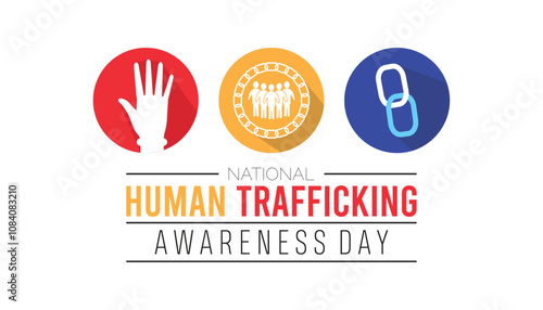 National Human Trafficking Awareness Day observed each year during January. People Awareness concept . Vector template for banner, greeting card, poster with background.