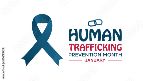 National Human Trafficking Prevention Month observed each year during January. People Awareness  concept . Vector template for banner, greeting card, poster with background.