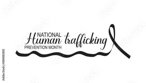 National Human Trafficking Prevention Month observed each year during January. People Awareness  concept . Vector template for banner, greeting card, poster with background.