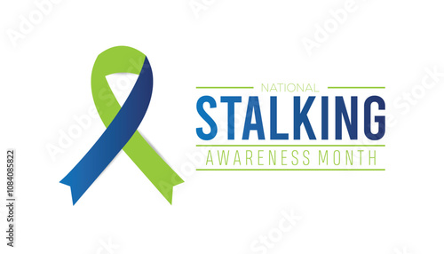 National Stalking Awareness Month observed each year during January. People Awareness  concept . Vector template for banner, greeting card, poster with background.