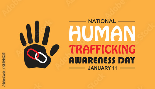 National Human Trafficking Awareness Day observed each year during January. People Awareness concept . Vector template for banner, greeting card, poster with background.