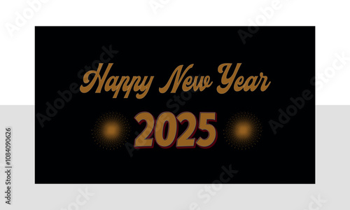 2025 new year text effect Happy New Year 2025