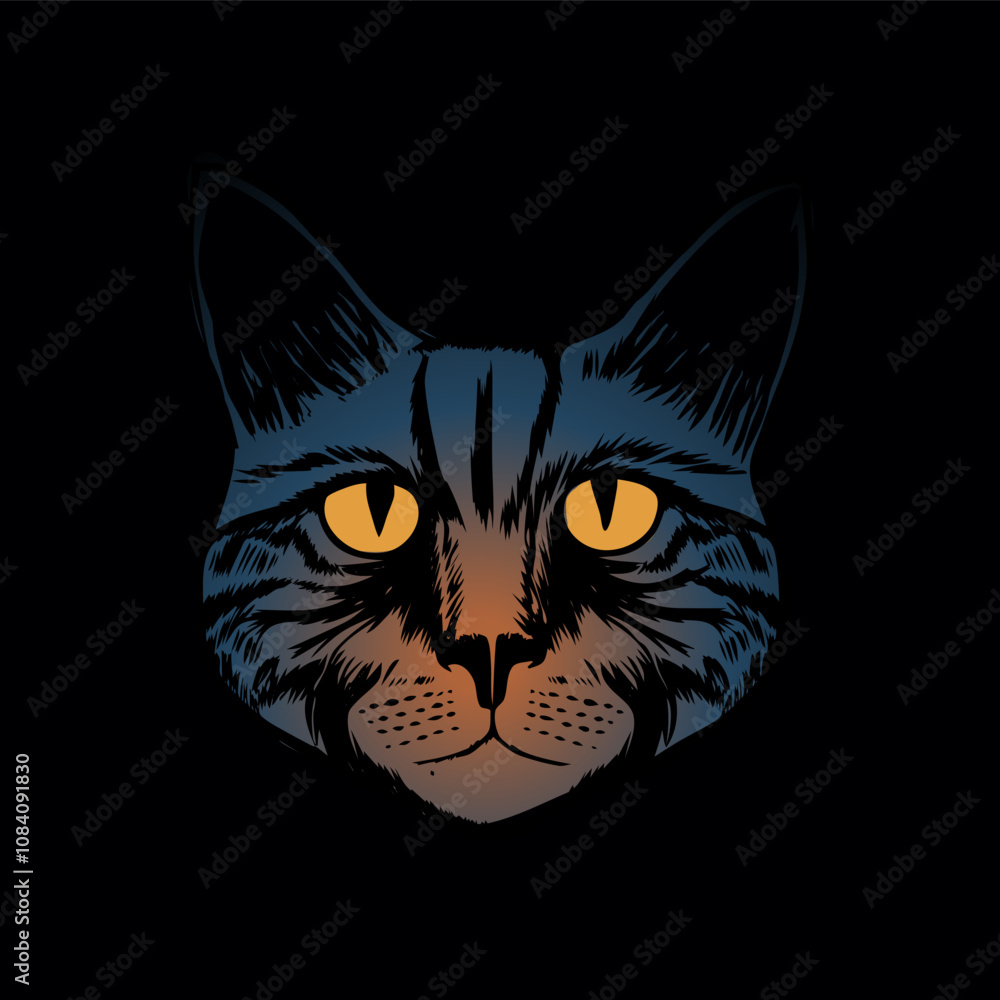 Obraz premium black cat face