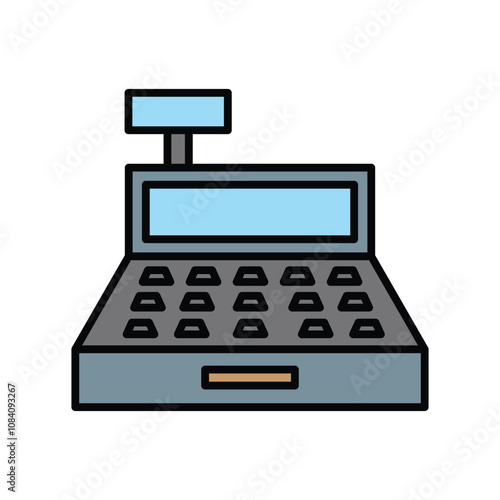 Cash counter icon, vector illustration, filled style, best used for web