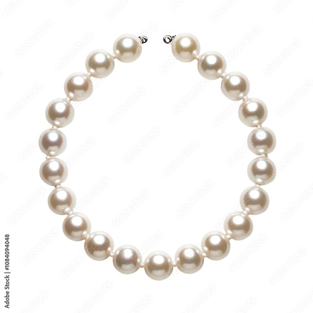 Obraz premium Elegant pearl necklace featuring lustrous round pearls, perfect for adding a touch of sophistication to any outfit.