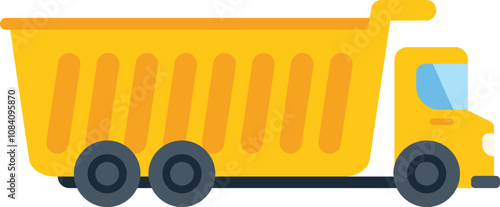 Yellow tipper truck transporting building materials on a construction site