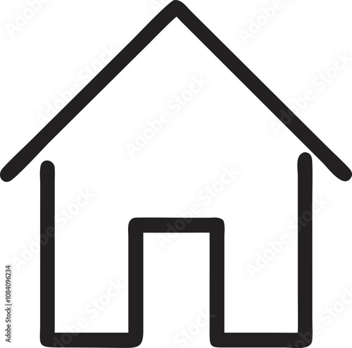 home icon house icon line art outline vector on a white background