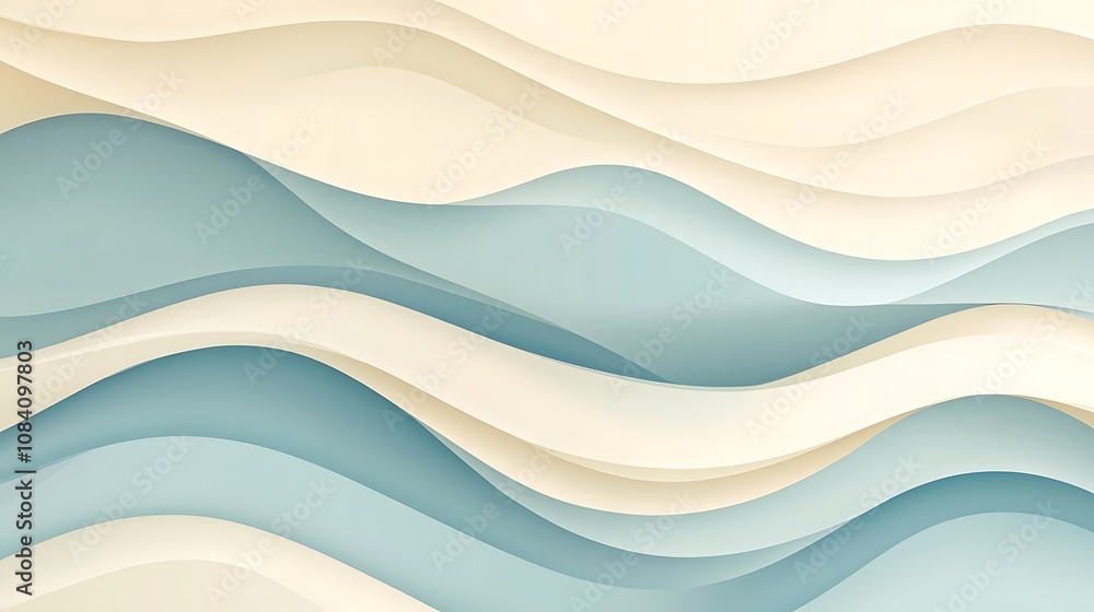 Obraz premium Abstract background with wavy lines in light blue